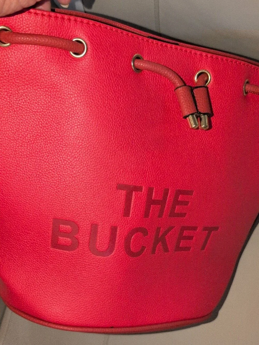Red 2 Tone 'The Bucket' Women's Bucket Bag